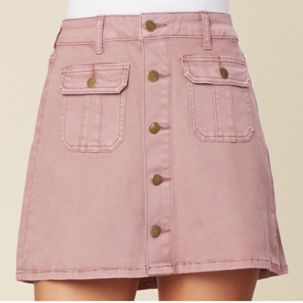 Altar’d State pink denim mini skirt Size S